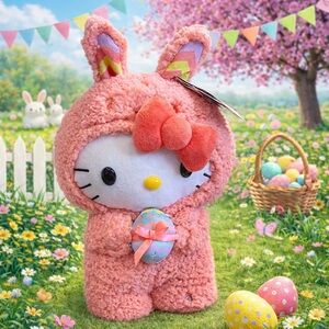 Hello Kitty Easter Bunny” Looby Loo “Musical Pink Plush New With Tags